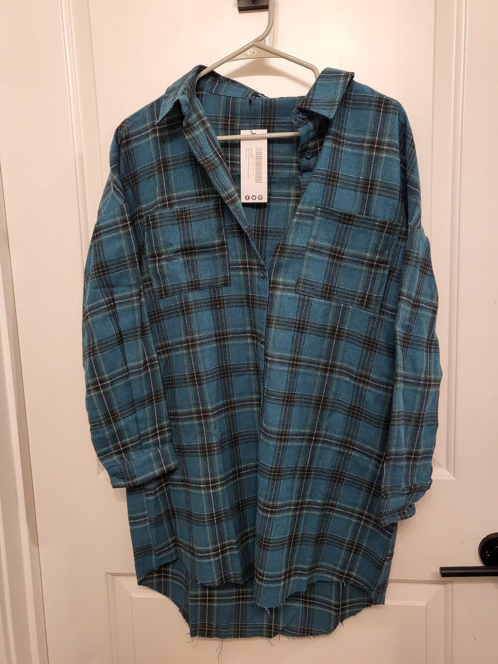 Boohoo UK Plaid Dress Blue Size 4 Brand New